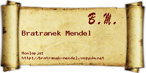 Bratranek Mendel névjegykártya
